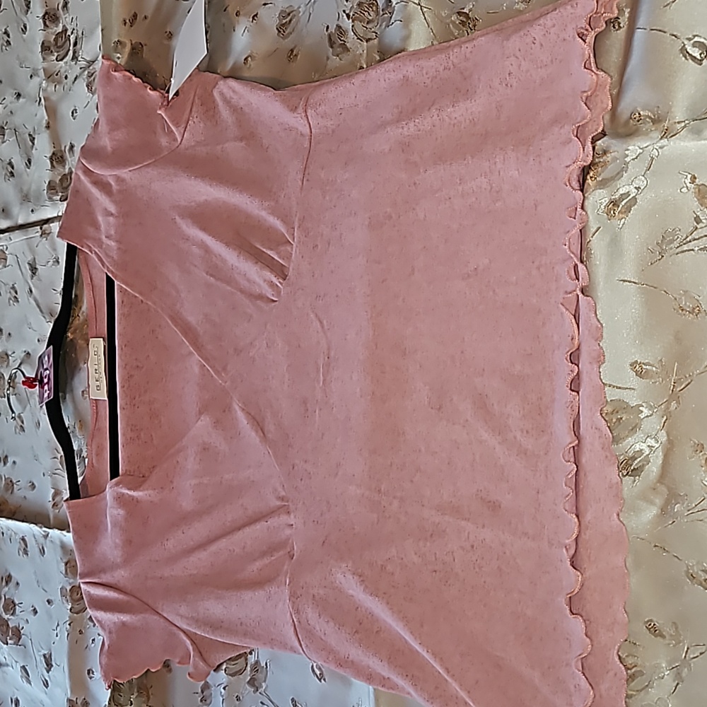 Sheer pink capped sleeved blouse